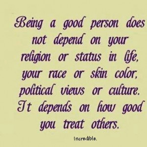Being a good person