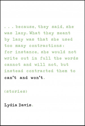can t and won t by lydia davis speaking of dream sequences lydia davis ...