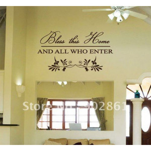 ... vinyl_Bless_this_Home_Wall_Quotes_Lettering_Window_Wall_Stickers_Wall