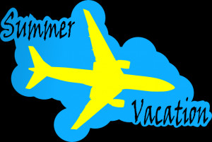 Summer Vacation with plane - SVG Here