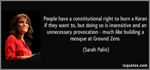 right to burn a Koran if they want to, but doing so is insensitive ...