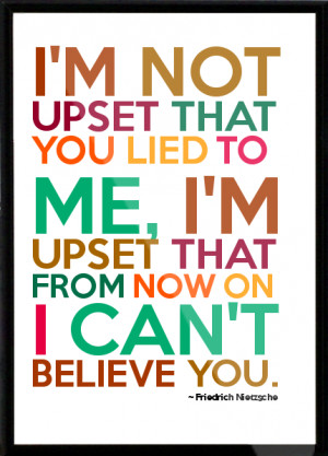... to me, I'm upset that from now on I can't believe you. Framed Quote