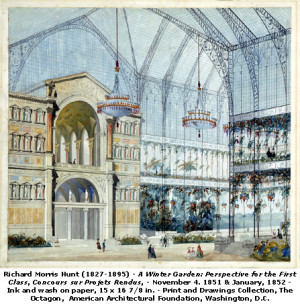 Richard Morris Hunt (1827-1895) - A Winter Garden: Perspective for the ...