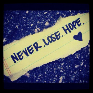 Wallpaper with Quotes about Hope: Never lose hope