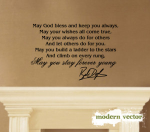 Details about Bob Dylan Stay Forever Young Vinyl Wall Quote Decal