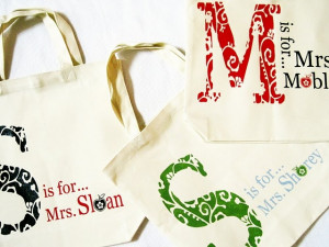 Cute bags for a teacher gift. Use your silhouette and heat transfer ...