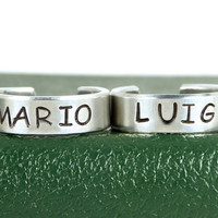 Mario and Luigi - Best Friends - Mustache - Friendship Ring Set