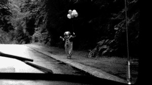 creepy horror dark balloons car King wise waving penny evil it Demon ...
