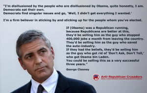 George Clooney: “Disillusioned by people disillusioned by Obama ...