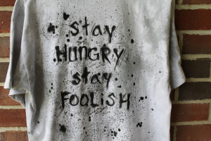 the back of my wolf tee - DIY writing with fabric paint