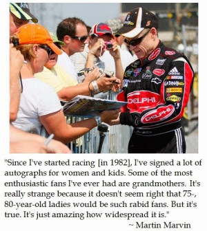 Martin Marvin on Stock Car Racing Fans #NASCAR #quotes