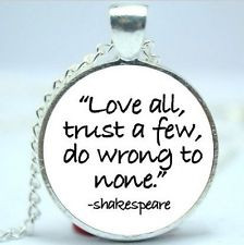 New listing Shakespeare Inspirational Quote Glass Tile Necklace US ...