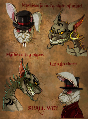 ... new fanart for Alice Madness Returns, Cheshire cat and White rabbit