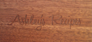 Ashley's Recipes engraved on