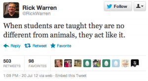 NOTE: You will no longer find Rick Warren’s Tweet on Twitter. Seems ...