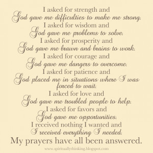 My prayers have all been answered.