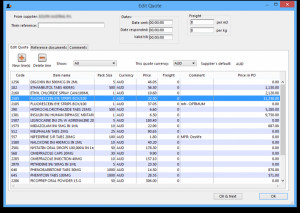 To process a quotation from a supplier, double-click the supplier name ...