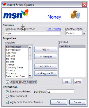 Enter the stock symbol, for which you want the quotes. In this case ...