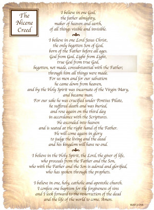 the nicene creed catholic printable