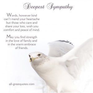 ... no one can heal Free Sympathy Cards – In Deepest Sympathy
