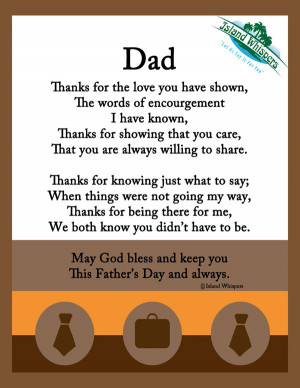 Happy Fathers Day Poem Card