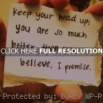 ... life, cute, your dreams good, quotes, life, sayings, keep your head up