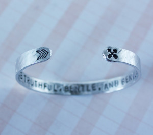 fearless, chevron crossed arrows gandhi quote bracelet, inspirational ...