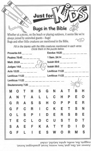 Word Search for Bugs in the Bible