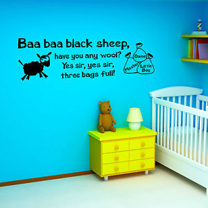 Baa-Baa-Black-Sheep-NURSERY-RHYME-childrens-room-VINYL-WALL-ART ...