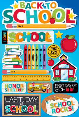 ... Series Collection - 3 Dimensional Die Cut Stickers - Back to School