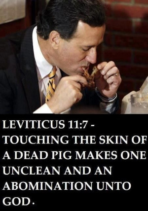 Leviticus 11:7 And the swine, though he divide the hoof, and be ...