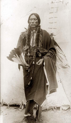 Quanah Parker, Comanche Indian Chief, full-length portrait, standing ...