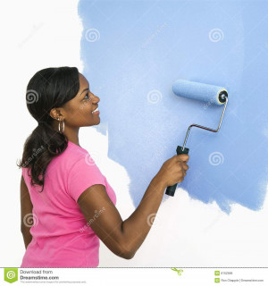 Royalty Free Stock Photos Pretty Woman Painting Wall