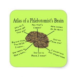 Atlas of a Phlebotomist's Brain Square Stickers