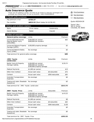 Print Progressive Auto Insurance Car Insurance Quotes Plus Boat