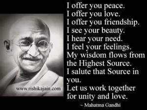 MAHATMA GANDHI QUOTES AND TEACHINGS - I OFFER U PEACE