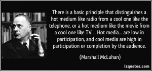 There is a basic principle that distinguishes a hot medium like radio ...