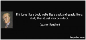 If it looks like a duck, walks like a duck and quacks like a duck ...