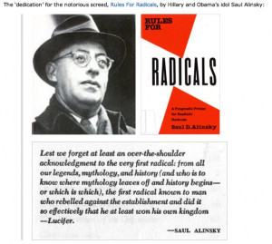 Saul Alinsky & his Rules for Radicals dedication to Lucifer
