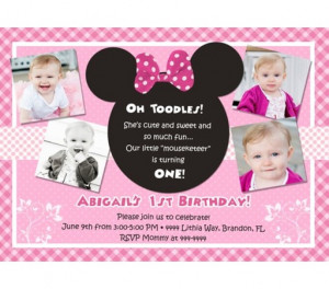 Minnie Mouse Invitations Wording Of the invitation/card.