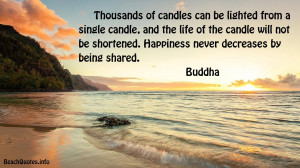 Happiness Quote - Thousands of candles can be lit from a single candle ...