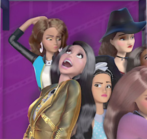 dinah is about to slap her for getting in her picture…accurate