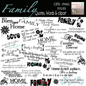 Family Word Art Collection - 35 Quotes, Words and ClipArt- sayings for ...