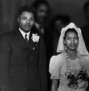 Nelson Mandela and his first wife Evelyn Mase, who he married in 1944 ...