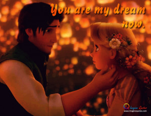 Cute couple of tangled, Love quote with cute couple
