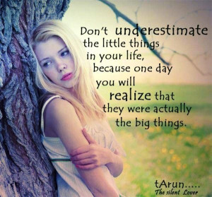 ... day you will realize that they were actually the big things love quote