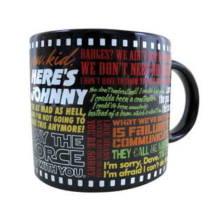 Test your movie knowledge with the Classic Movie Quotes Mug!