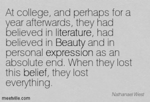 At College And Perhaps For A Year Afterwards They Had Believed In ...