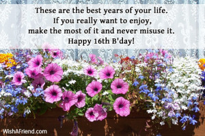 16th Birthday Wishes