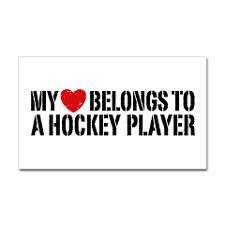 My Heart Belongs To A Hockey Player Sticker (Recta for